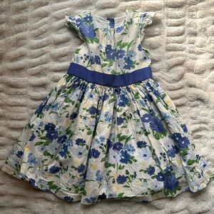 Janie and Jack Floral Dress with Blue and Green Accents